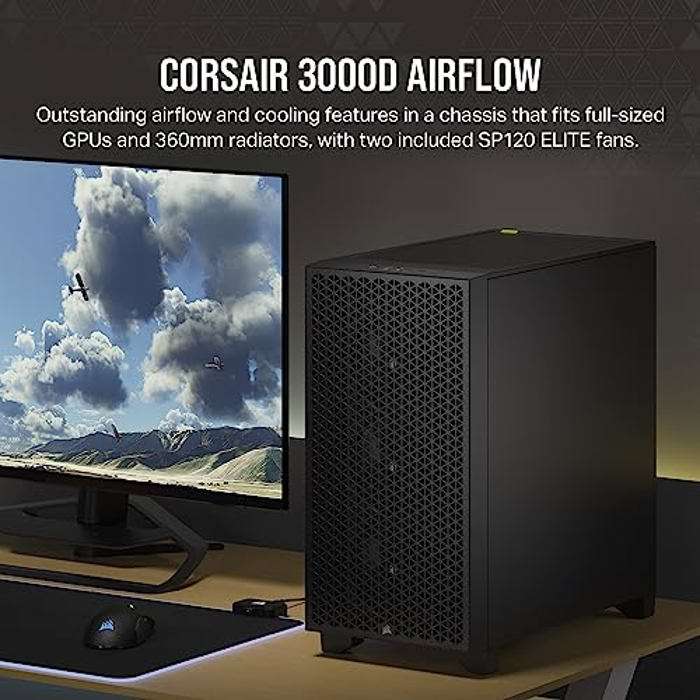 CASE CORSAIR 3000D AIRFLOW TEMPERED GLASS BLACK WHITE