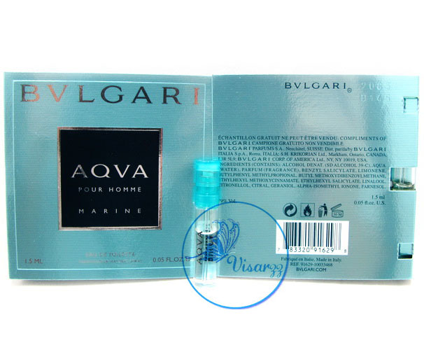 Bvlgari Aqva Pour Homme Marine EDT 1.5 mL ความสดชื่นที่ล้ำลึกในมหาสมุทร ออกแบบมาในรูปทรงของก้อนหินอันล้ำค่า ให้กลิ่นดอกโรสแม่รี่ อ่อนๆ
