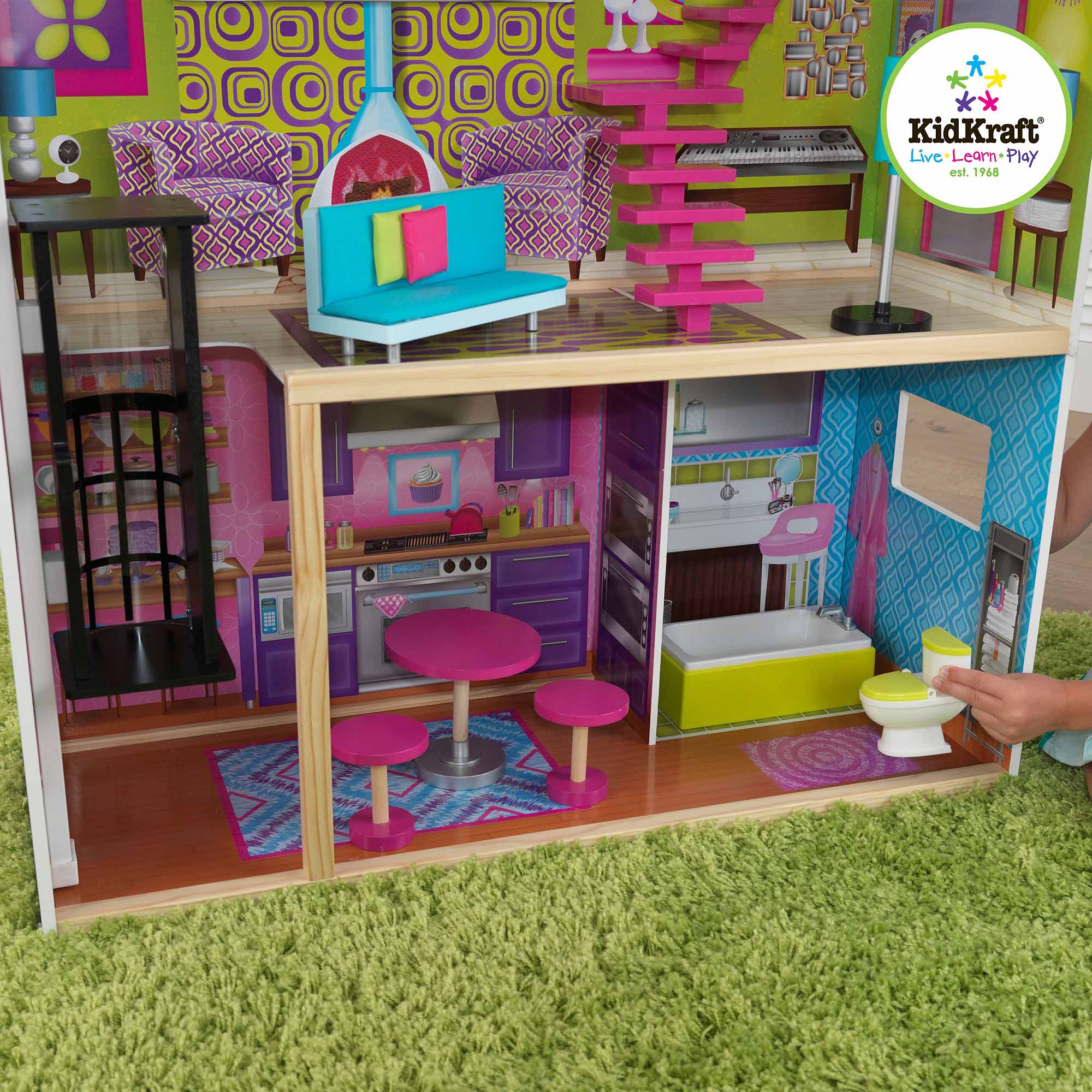 บ้านตุ๊กตาทรงโมเดิร์น KidKraft Super Model Wooden Dollhouse