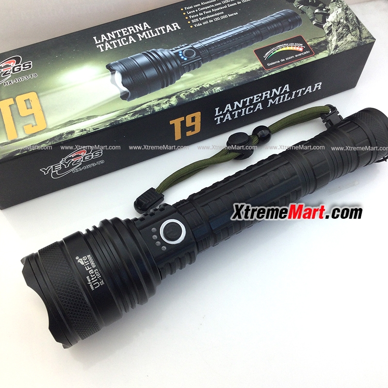 ชุดเซตไฟฉายซูม Ultrafire Hi-Power XML T9 69000W 3Mode 2x18650 LED Flashlight