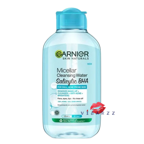 (ฝาสีฟ้า 125mL) Garnier Micellar Cleansing Water Salicylic BHA การ์นิเย่ ไมเซล่า คลีนซิ่ง วอเตอร์ ซาลิไซลิค บีเอชเอ สูตรสำหรับผิวหมองคล้ำ พร้อมช่วยจัดการปัญหาสิวและบำรุงผิวให้ดูกระจ่างใสไปในตัว