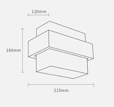 โคมไฟติดผนังไม้โมเดิร์น โป๊ะสี่เหลี่ยม 21.5x16cm [JP4]