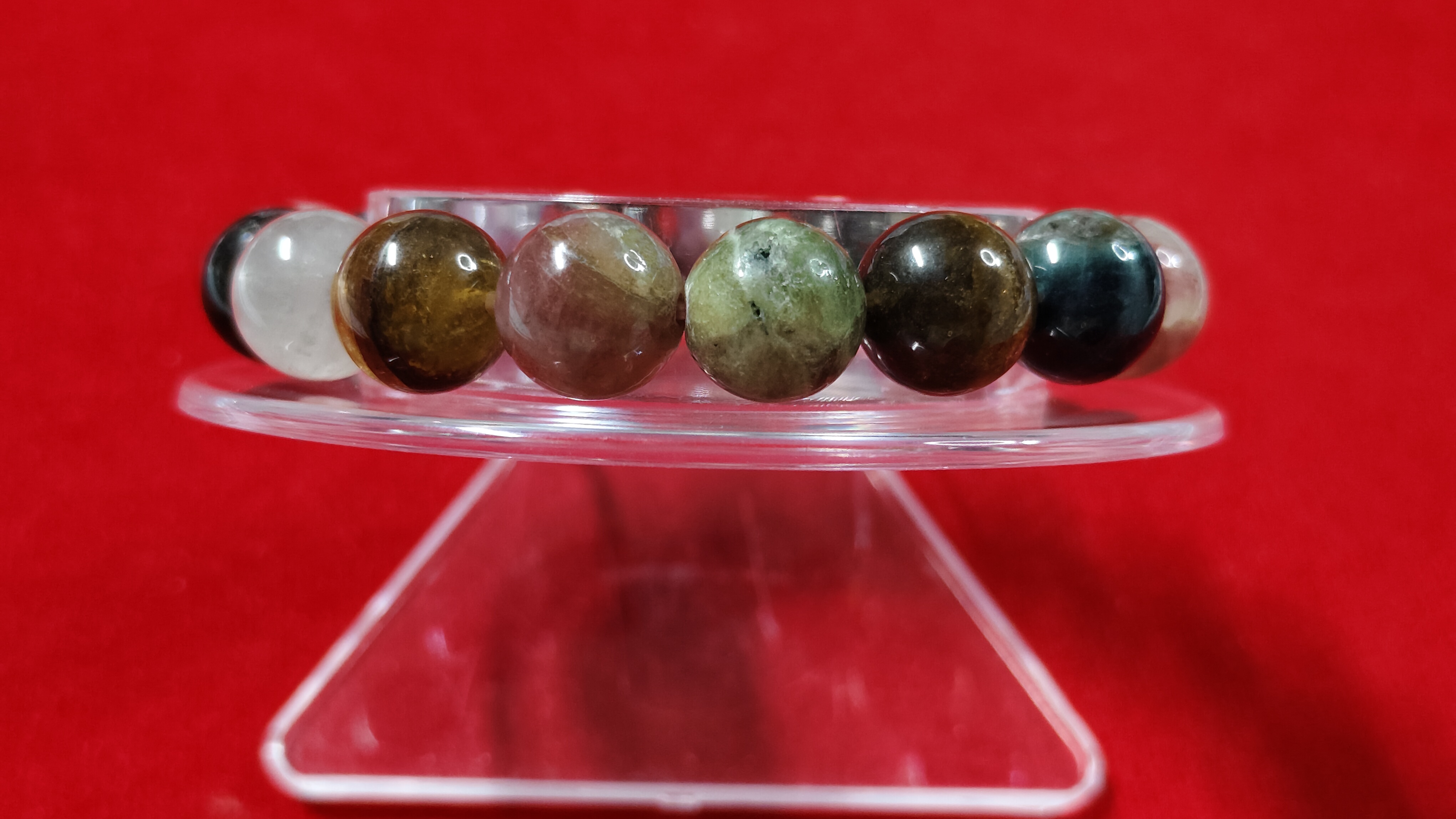 #ข้อมือหินทัวร์มาลีน (Tourmaline)หลากสีรหัสbh-0036