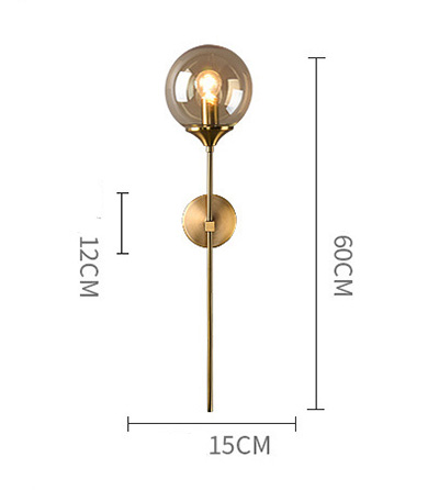 โคมไฟติดผนังภายในสไตล์โมเดิร์นตัวโคมสีทองก้านยาว [GW-E14]