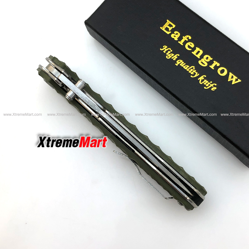 มีดพับ Eafengrow EF913 ด้ามเขียว ใบ Tanto D2 Blade ด้าม G10 Handle Folding knife Survival Camping tool tactical knife (เล่มละ)
