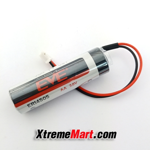 แบตเตอรี่ EVE ER14505 3.6V AALithium battery มีสาย ขั้วสีขาว