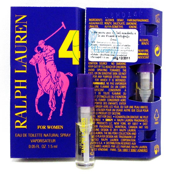 Ralph Lauren The Big Pony Collection 4 for Women EDT Natural Spray 1.5 mL สำหรับสาวผู้รักการผจญภัย ตื่นเต้น เร้าใจกับสิ่งใหม่ๆรอบตัว