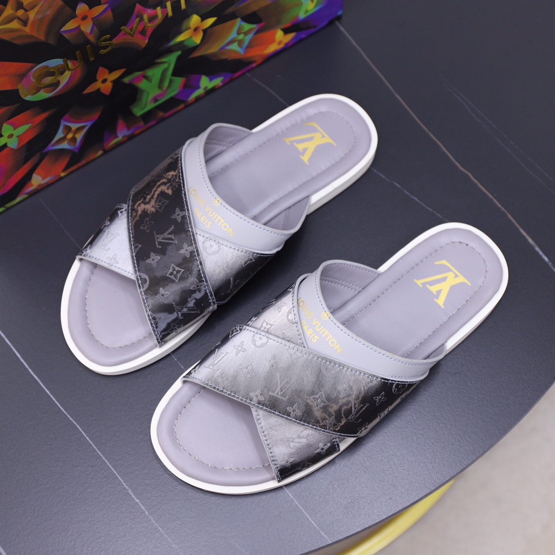 รองเท้าแตะ lv sandal ชาย มีหลายสี ไซส์ 38-44 กดดูด้านใน