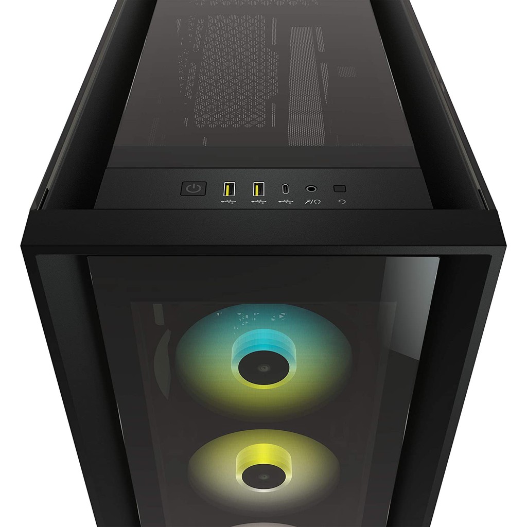 Corsair iCUE 5000X RGB Tempered Glass Mid-Tower ATX PC Smart Case - Black/White