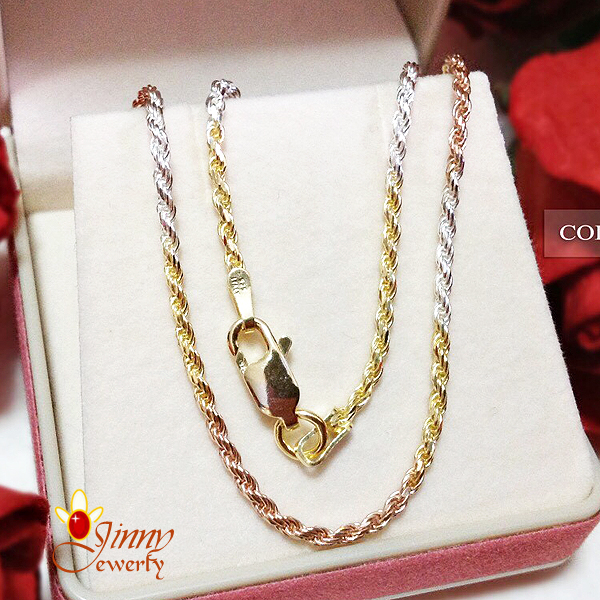สร้อยคอ 3 กษัตริย์ ลายเกลียวไดมอนคัท งานอิตาลี 1.5 มิล