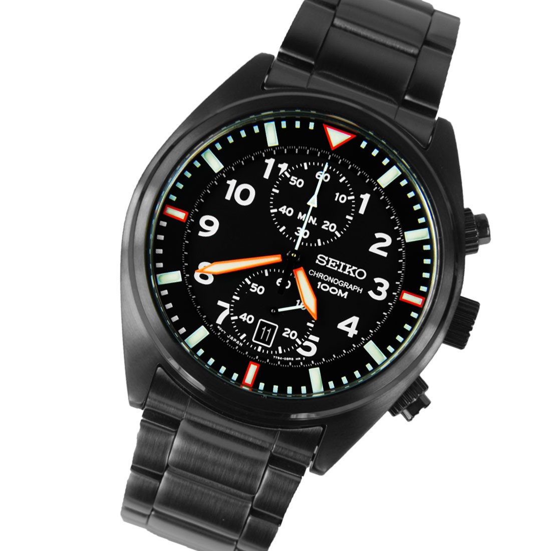 Seiko Men'sSports Black Chronograph Dial Watch SNN237P1