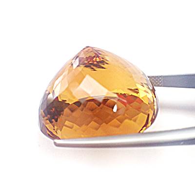 Rare!!! Citrine พลอยเนื้ออ่อนซิทริน ธรรมชาติ 100% รูปคูชชั่น Cushion ขนาดใหญ่ หนัก 45.80 กะรัต สีเหลืองเข้ม "สีแม่โขง" สวยหายาก สีเหลืองเข้ม "สีแม่โขง