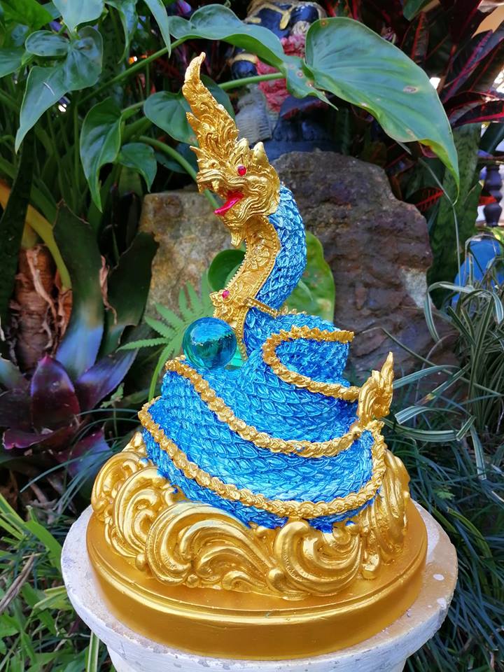 รูปหล่อ พญานาค พญามุจลินท์นาคราช พร้อมลูกแก้ว (งานหล่อเรซิ่นคุณภาพเกรดA) (สูง10.9 ฐานกว้าง7.5 นน.2.5กก) (ขายปลีก ขายส่ง)