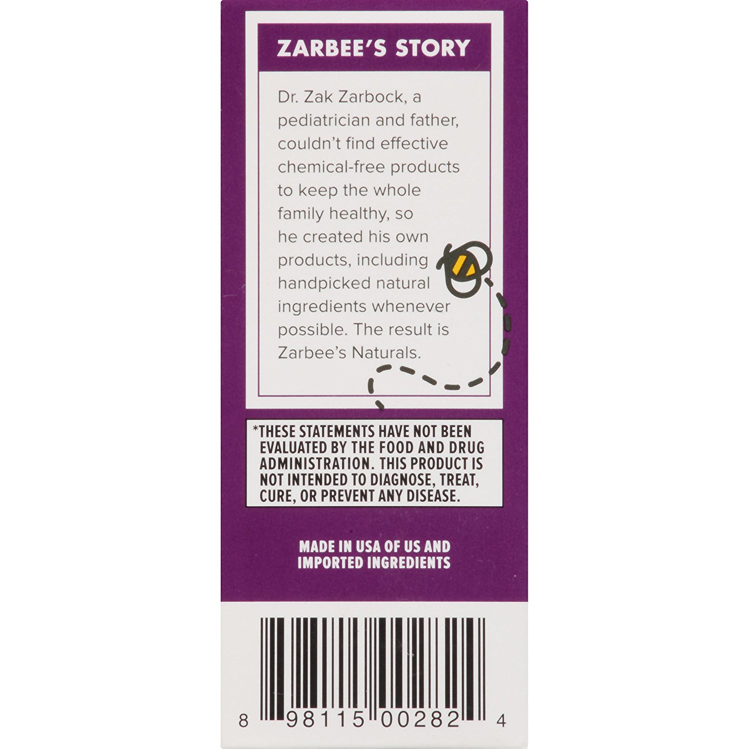 วิตามินรวมเสริมธาตุเหล็กสำหรับทารกและเด็กเล็ก ZARBEE's Naturals Baby Multivitamin with Iron Supplement