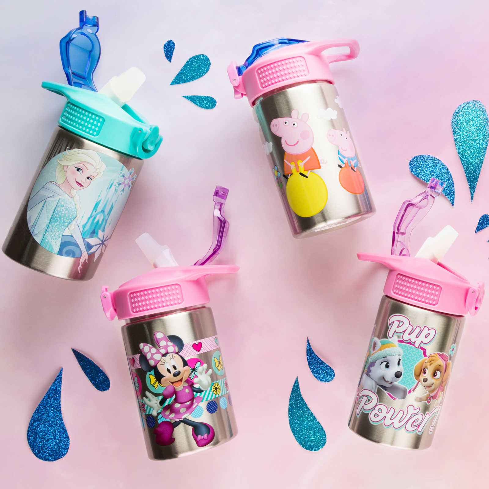 กระติกน้ำสเตนเลสพร้อมหลอดดื่ม Zak! Paw Patrol Stainless Steel Reusable Water Bottle (Pink)