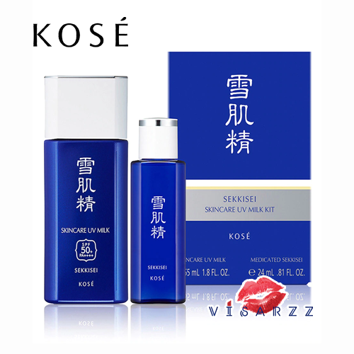 (แถมโลชั่นน้ำตบ 24mL) Kose Sekkisei Skincare UV Milk Kit เซทสุดคุ้ม น้ำนมกันแดดไซส์จริงมาพร้อมกับโลชั่นน้ำตบโคเซ่ตัวดัง 24mL ใช้คู่กัน บำรุงให้ผิวขาวใส พร้อมปกป้อง UV ขั้นสุด 50 เท่า