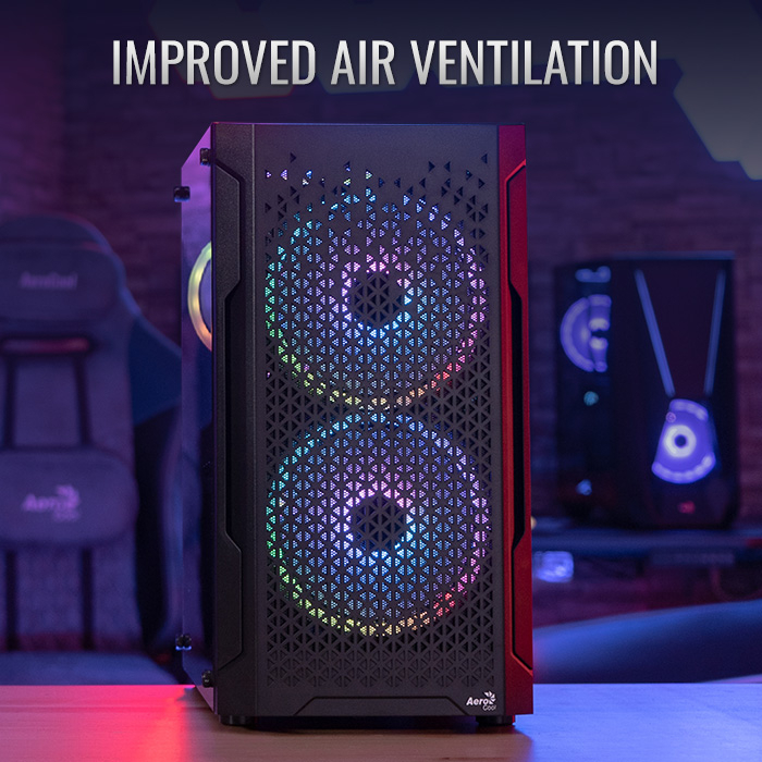 CASE AEROCOOL TRINITY MINI (TRINITY MINI-G-BK-V3) (MICRO-ATX) เคส