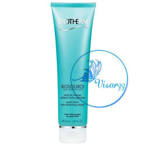 (ลดกว่า 30%) Biotherm Biosource Skin Perfection Pearly Foam Hydra-Perfecting Cleanser 150ml โฟมล้างหน้าเนื้อมูสผสมเม็ดบีทที่ทำความสะอาดพร้อมให้ผิวชุ่มชื้น