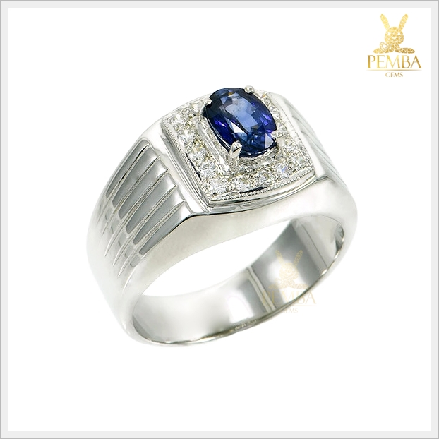 แหวนไพลินแท้ สีน้ำเงินเข้มสวยงาม สัญลักษณ์ของความร่ำรวย แหวนพลอยแท้