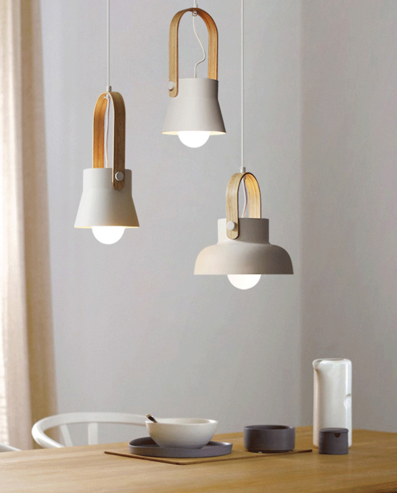 โคมไฟแขวนเพดานหูโคมลายไม้ทรงตัว U สไตล์นอร์ดิก [DY8678]