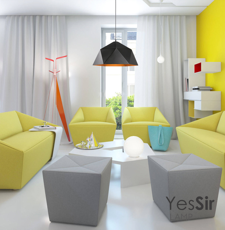 โคมไฟห้อยเพดานทรงเรขาคณิต