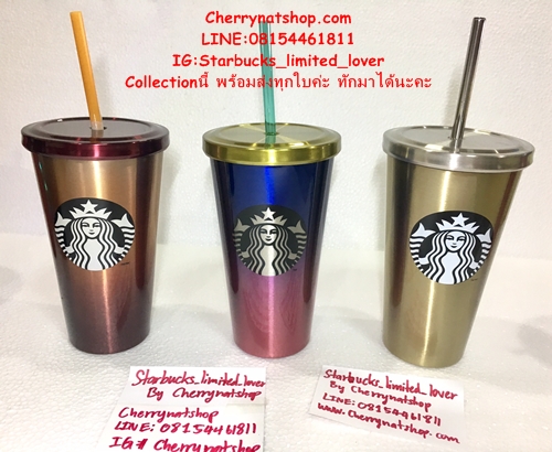 #Starbucks USA Limited Cold Cup 16oz สีเขียวประกายม่วงรุ้งวาวสวยมากๆคล้ายสีปีกแมลงทับ หายากไม่มีในไทย