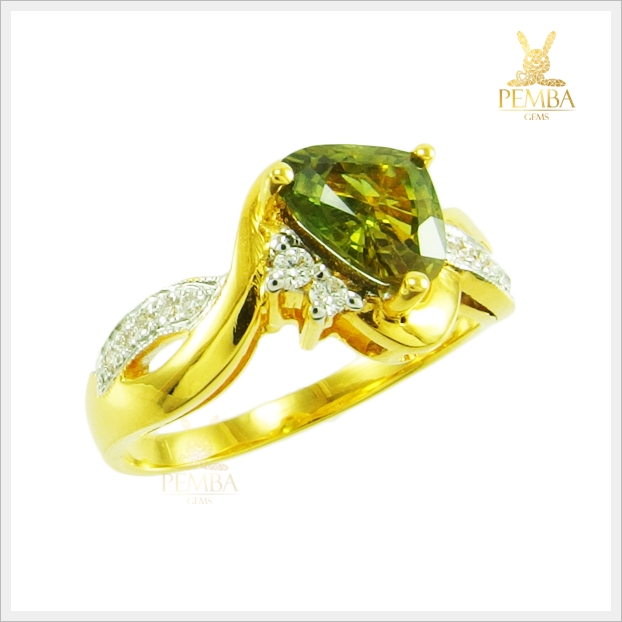 แหวนเขียวส่องแท้ ทองแท้ สวยเก๋อย่างมีสไตล์(สามารถสั่งทำได้ค่ะ)