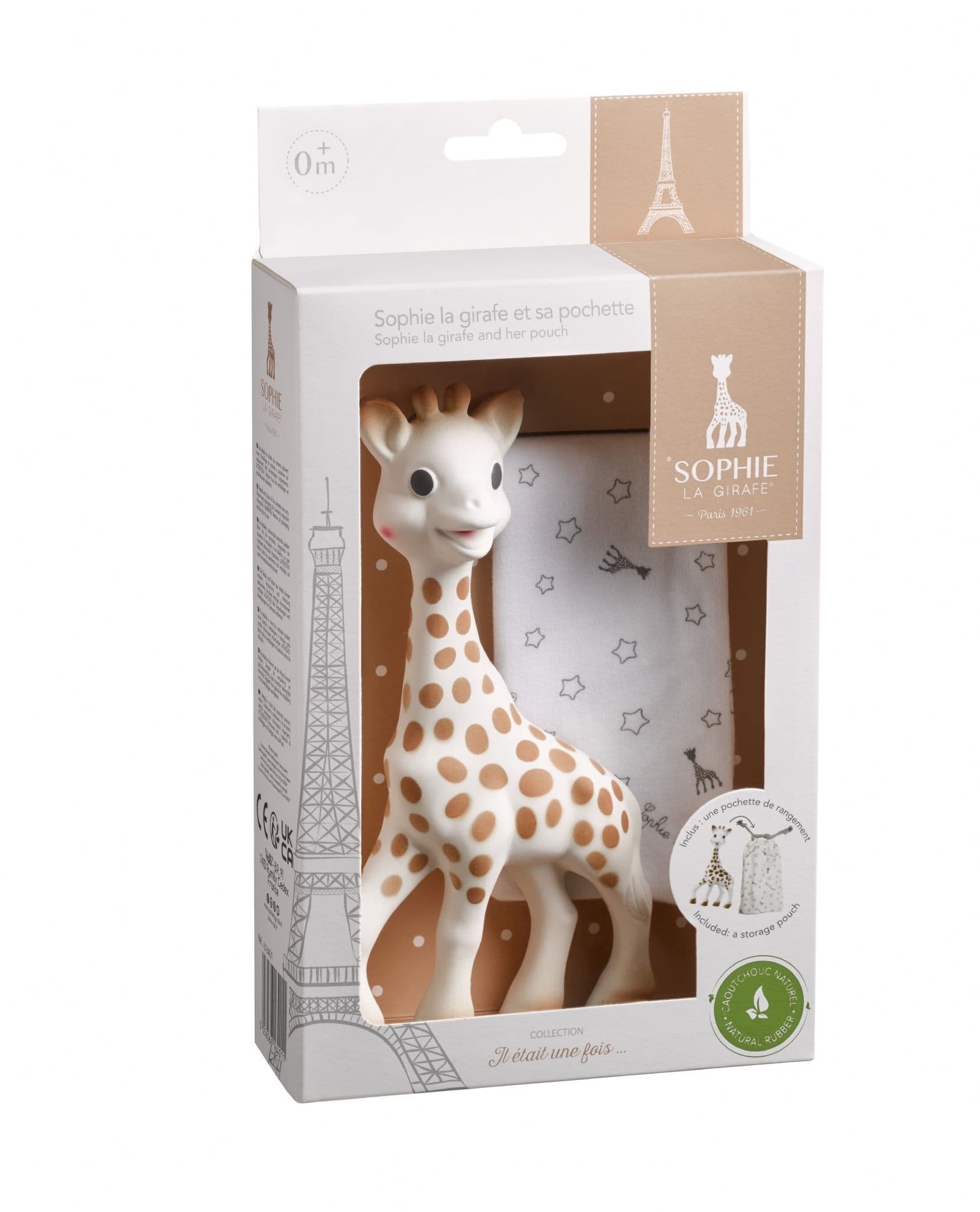 ยางกัดยีราฟโซฟีพร้อมถุงผ้า Sophie la Girafe Once Upon a Time Sophie and Her Pouch