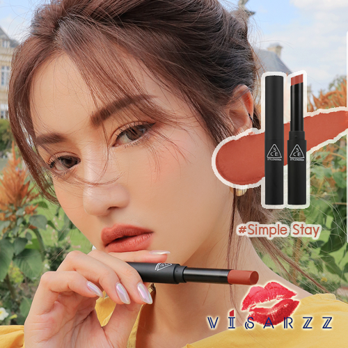 (ขายส่ง 440.-) 3CE Slim Velvet Lip Color #Simple Stay ลิปแมทเนื้อกำมะหยี่ เม็ดสียังคงความแน่นเหมือนรุ่นอื่น มาในรูปแบบแท่งใช้ง่าย และดูกระทัดรัด