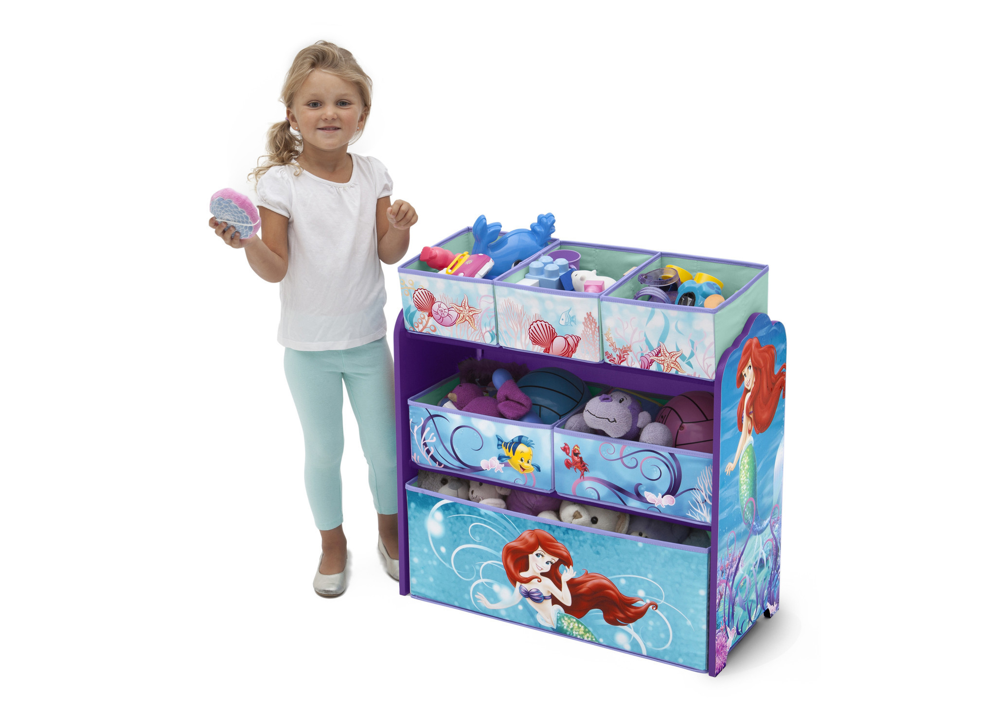 ชั้นเก็บของเล่นสำหรับลูกน้อย Delta Children Multi-Bin Toy Organizer (Disney The Little Mermaid)