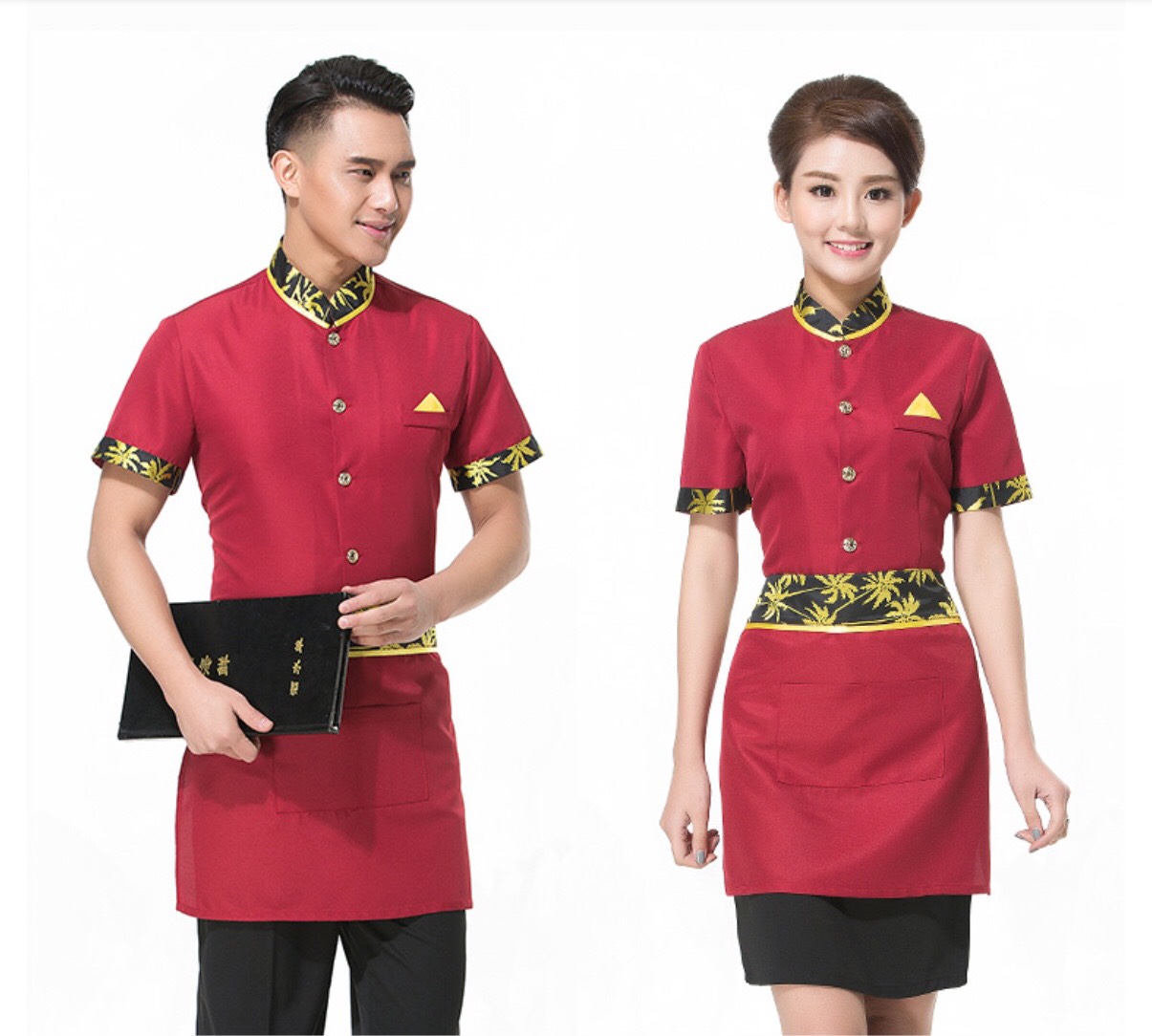 F6205001เสื้อพนักงานต้อนรับ เสื้อพนักงานเสริฟ เสื้อพนักงานโรงแรม เสื้อพนักงานร้านอาหาร F6205001 สีภาพ L-3XL
