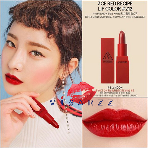 3CE Red Recipe Matte Lip Color # 212 Moon ลิปสติก Limited Edition พิเศษสำหรับช่วงนี้เท่านั้น