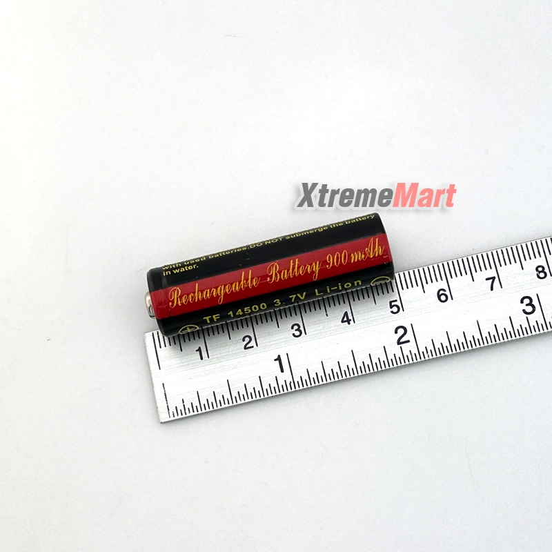 แบตเตอรี่ชาร์จ TrustFire 14500 (AA) 3.7V 900mA Li-Ion (มีวงจรป้องกัน) สีดำ