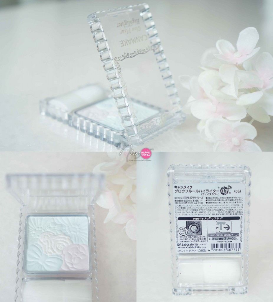 Canmake Glow Fleur Highlighter #02 Illuminate Light แป้งไฮไลท์ในตลับเจ้าหญิงที่ช่วยเพิ่งความโดดเด่นมีมิติให้กับใบหน้าของคุณอย่างเป็นธรรมชาติ