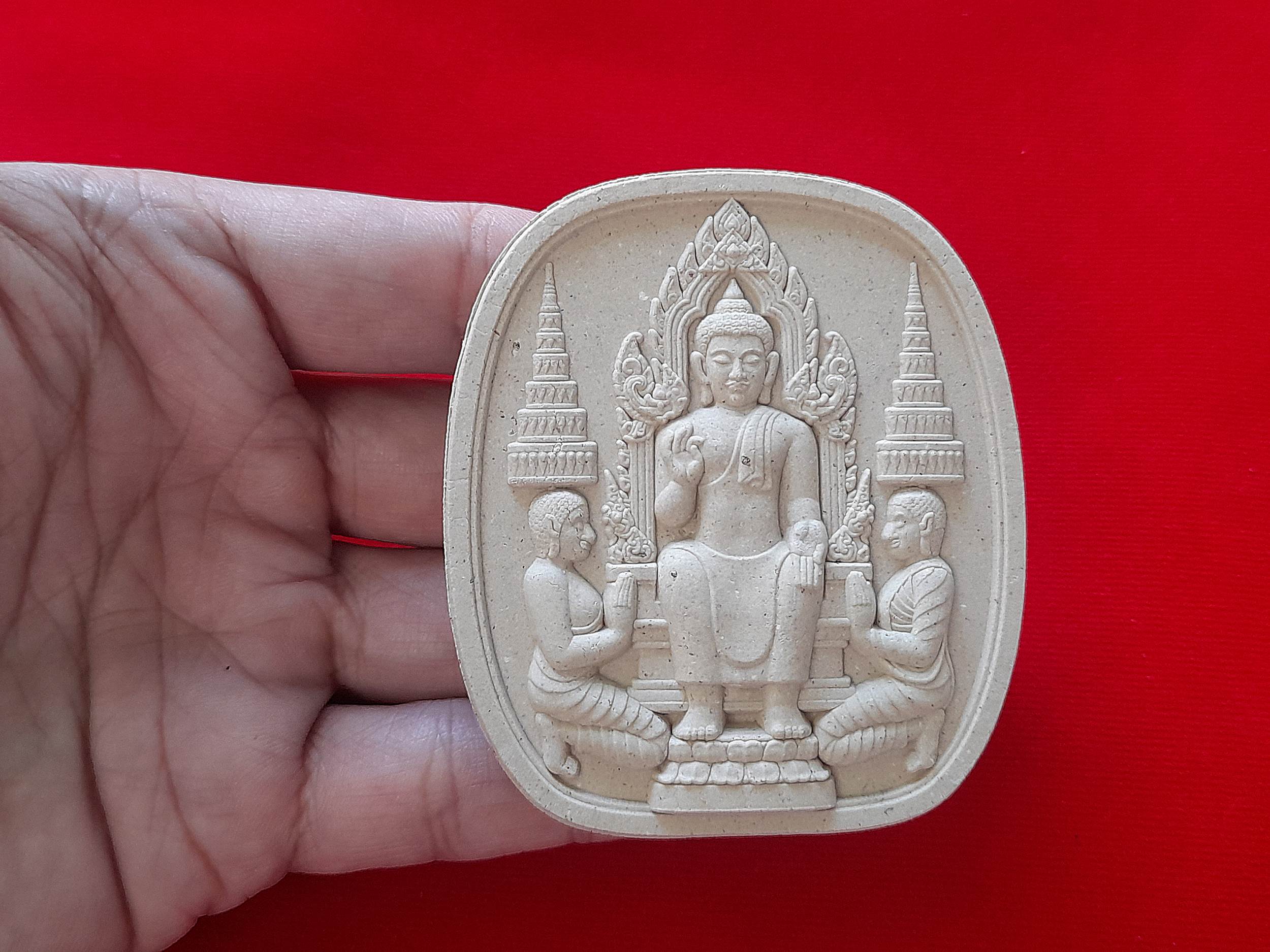 พระยอดขุนพล หลัง หนุมาน สี่กร ขี่สิงห์ #พิมพ์ใหญ่จัมโบ้ สีขาว เนื้อผงแก่ผงพุทธคุณ ปี2565 #รับประกันแท้ - หลวงพ่อเล็ก วัดท่าขนุน