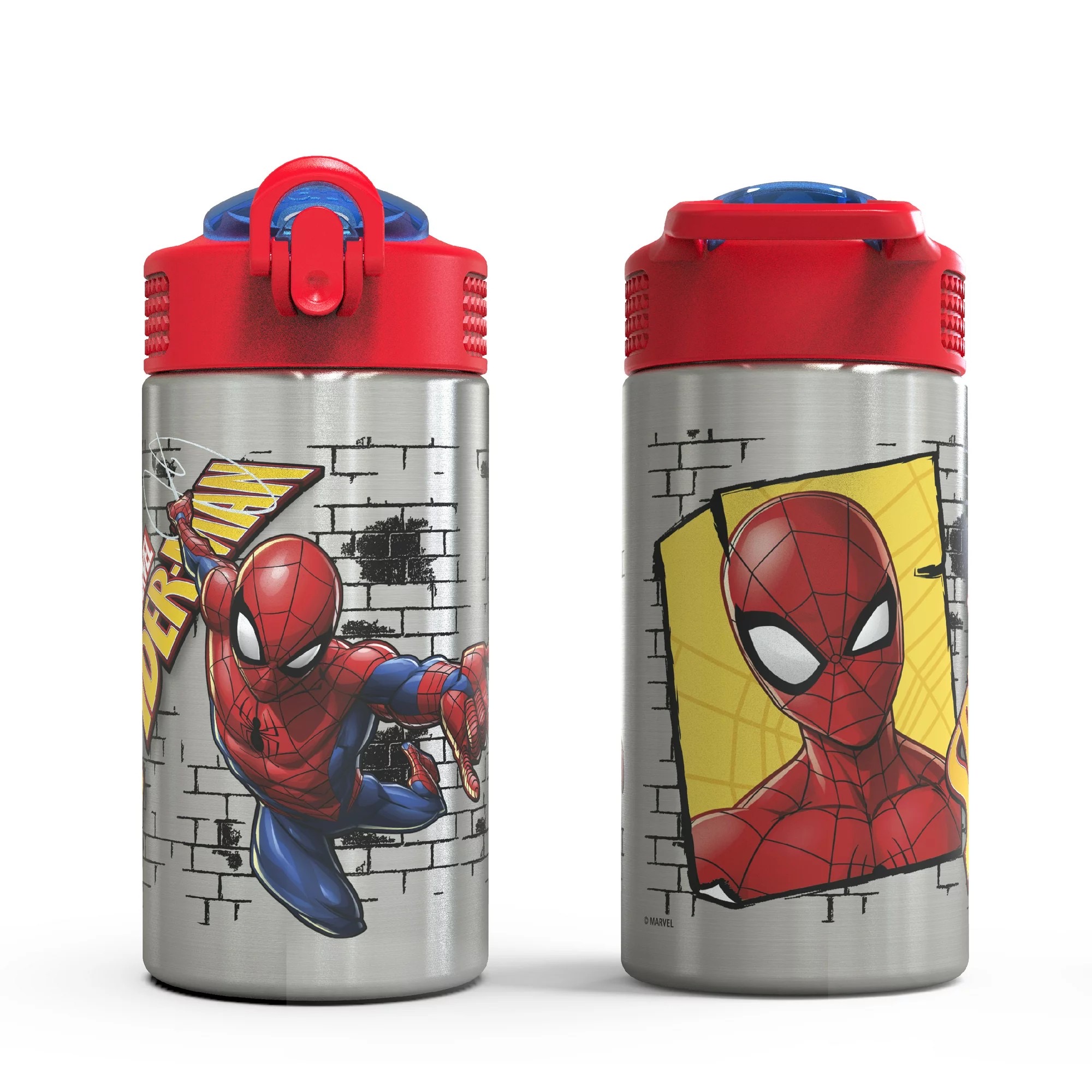 กระติกน้ำสเตนเลสพร้อมหลอดดื่ม Zak! Spider-Man 16 Oz. Stainless Steel Water Bottle (Classic)
