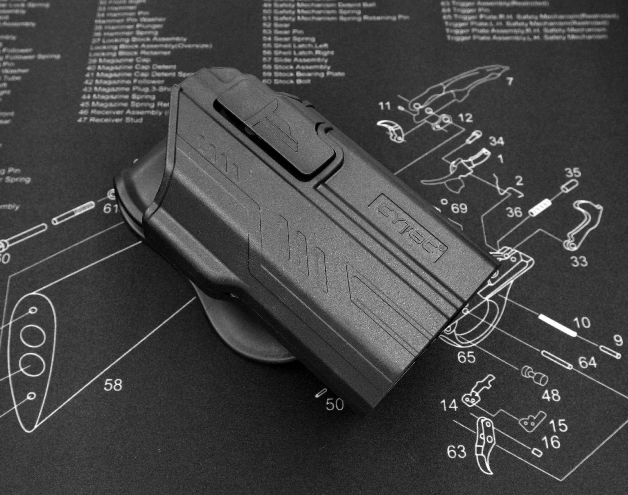 CYTAC thailand ซองพกนอก GL0CK 17 ติดไฟฉาย สามารถใช้กับไฟฉายหลายชนิด (ปลดล็อคนิ้วชี้)