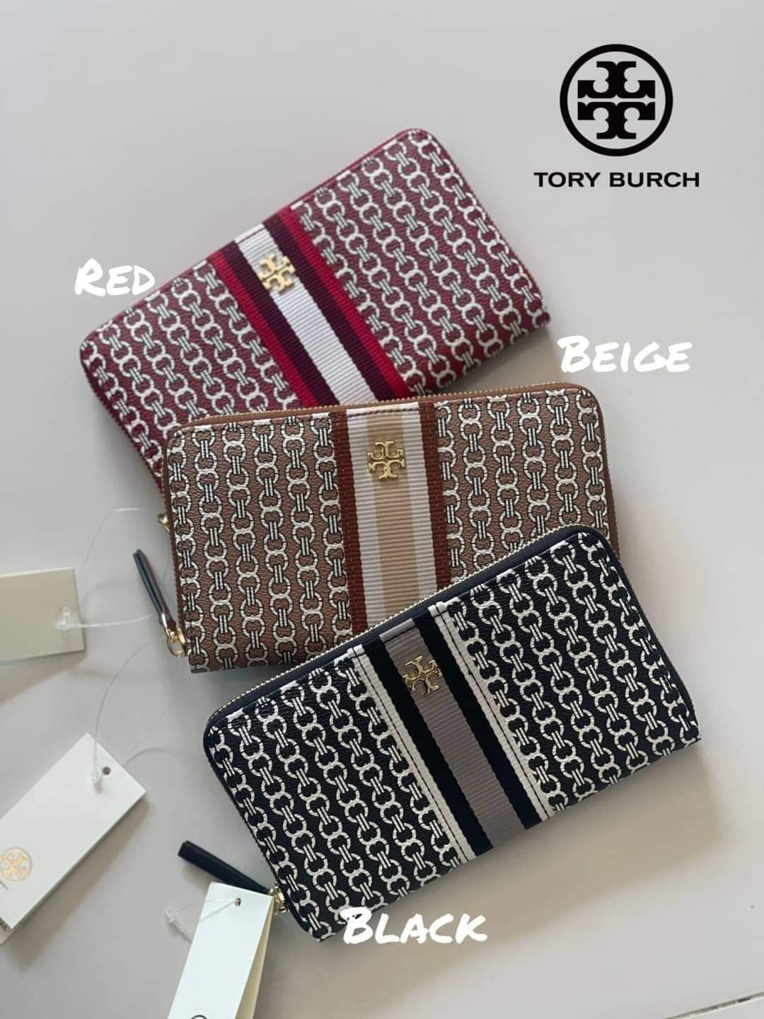 Tory burch gemini link canvas zip continental wallet (แอดไลน์ก่อนสั่งซื้อ)