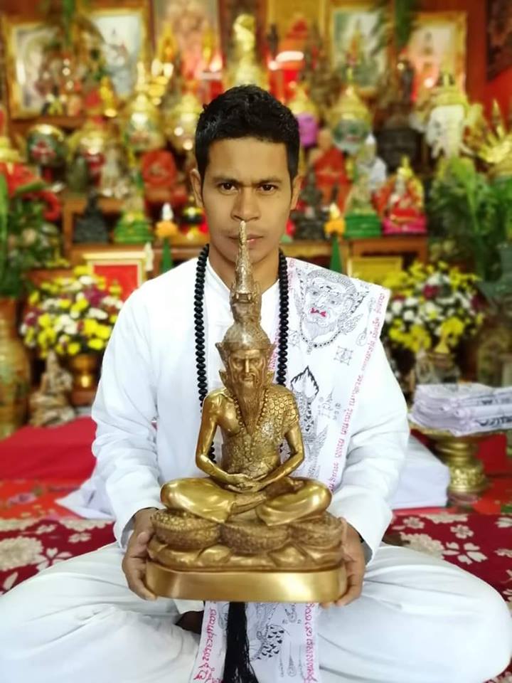 รูปหล่อ ปู่ฤาษีภุชงค์นาคราช (หน้าตัก9นิ้ว สูง19นิ้ว) เนื้อโลหะทองเหลือง