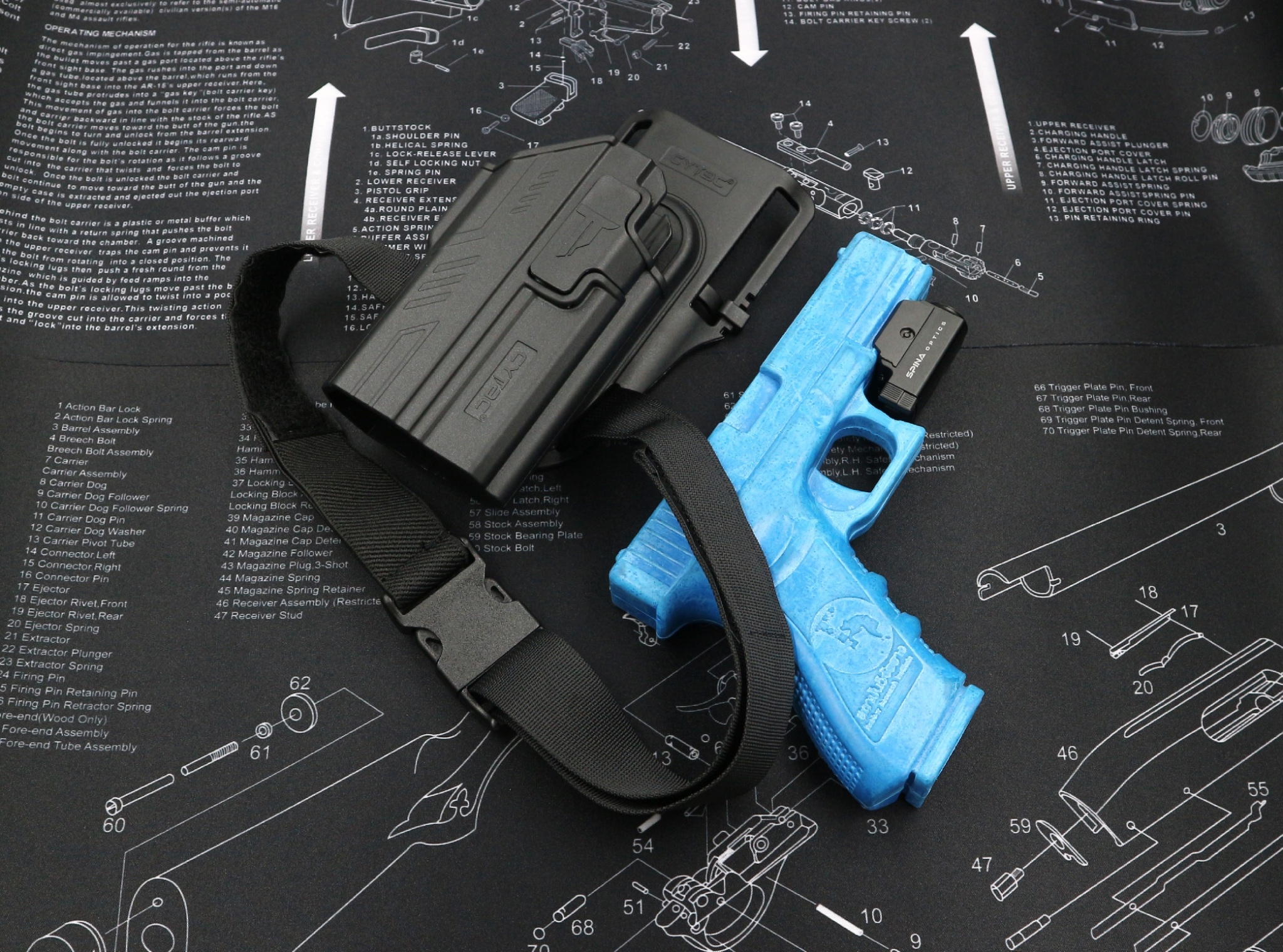 CYTAC thailand ซองพกนอก GLOCK 17 ติดไฟฉาย + เพลทลดต่ำ (ปลดล็อคนิ้วชี้)