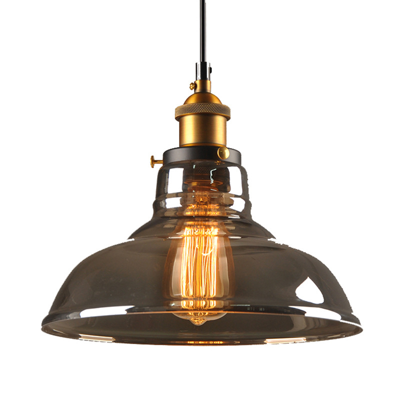 โคมไฟห้อยเพดาน Loft แก้ว Smoke Gray 28CM