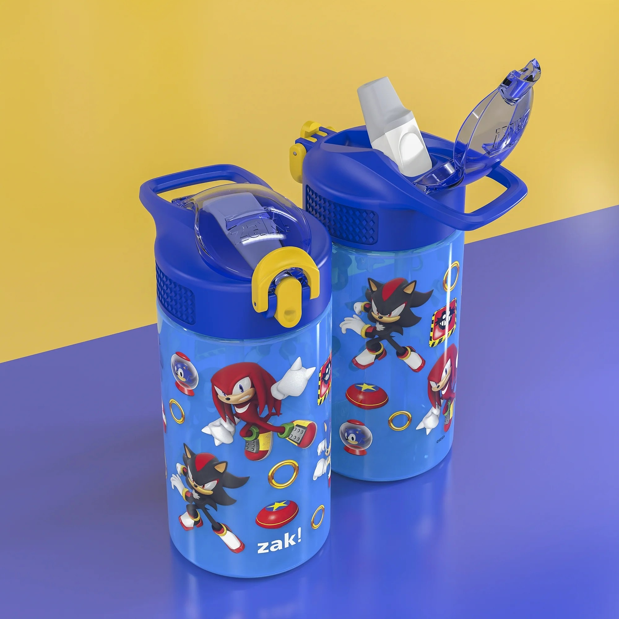 กระติกน้ำพร้อมหลอดดื่มสำหรับเด็ก Zak! Sonic 16 Oz. Reusable Water Bottle with Straw