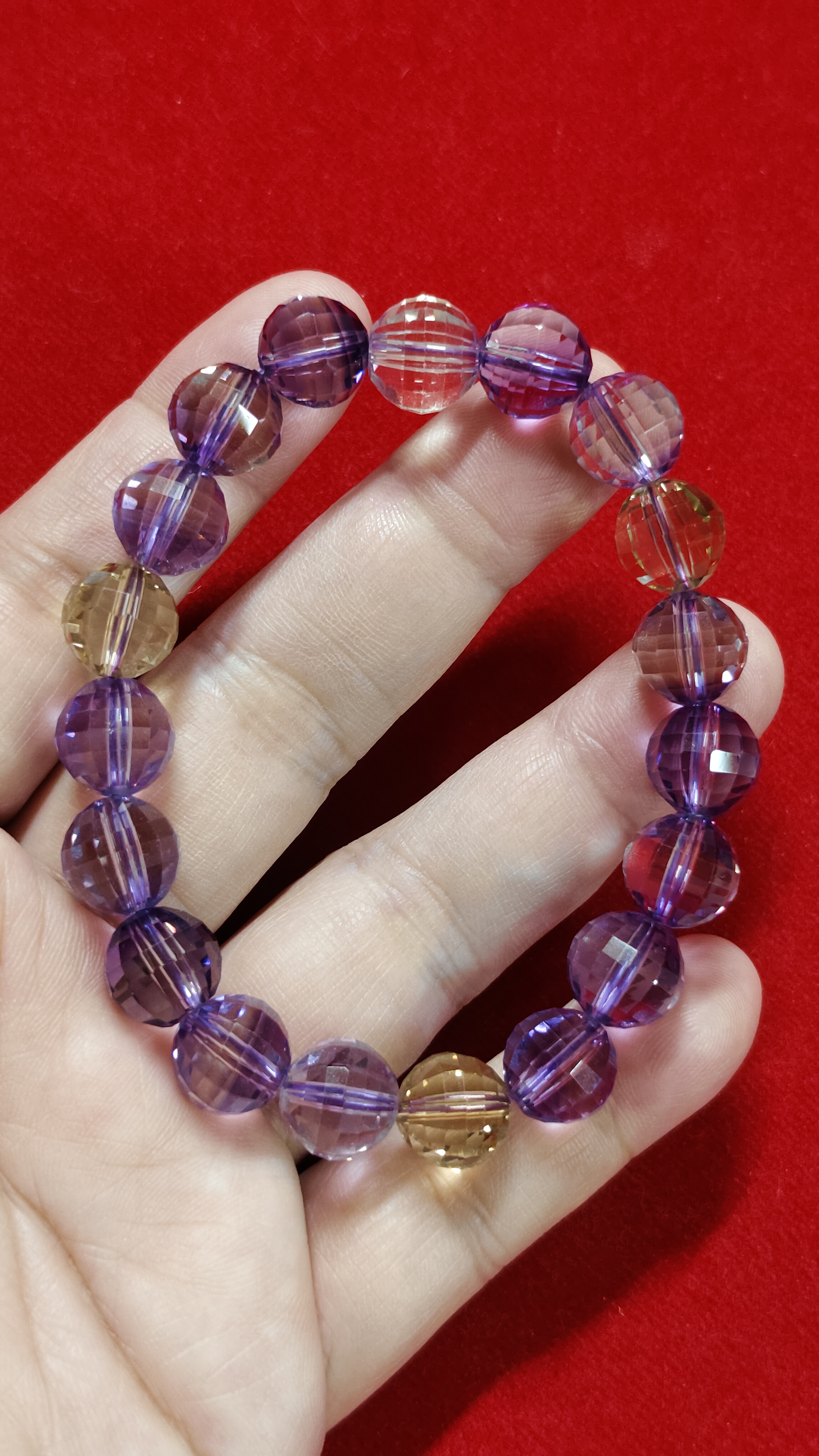 #ข้อมือหินอเมทรินเจียเหลี่ยมรหัสbh-0017