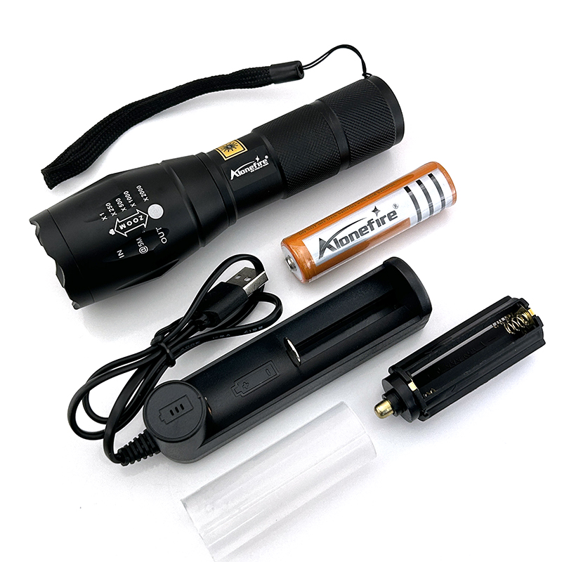 ชุดเซตไฟฉายซูม HAIXNFIRE / AloneFire แสง UV สีม่วง LED 395nm สำหรับตรวจสอบธนบัตรปลอม