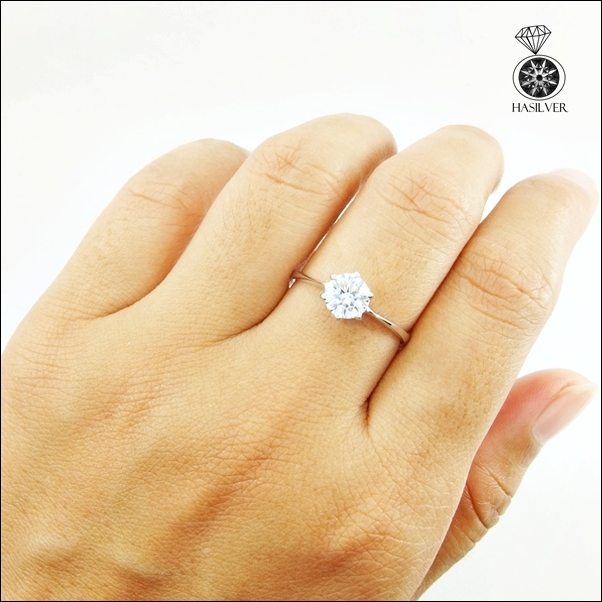 แหวนเงินแท้ สวยใสระยิบระยับจับใจ เพชรCZ คุณภาพจากอเมริกา