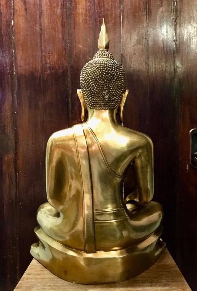 รูปหล่อ พระพุทธรูป อู่ทอง องค์ใหญ่ (หน้าตัก16 นิ้ว ฐานกว้าง17นิ้ว ความสูง26นิ้ว) เนื้อทองเหลือง