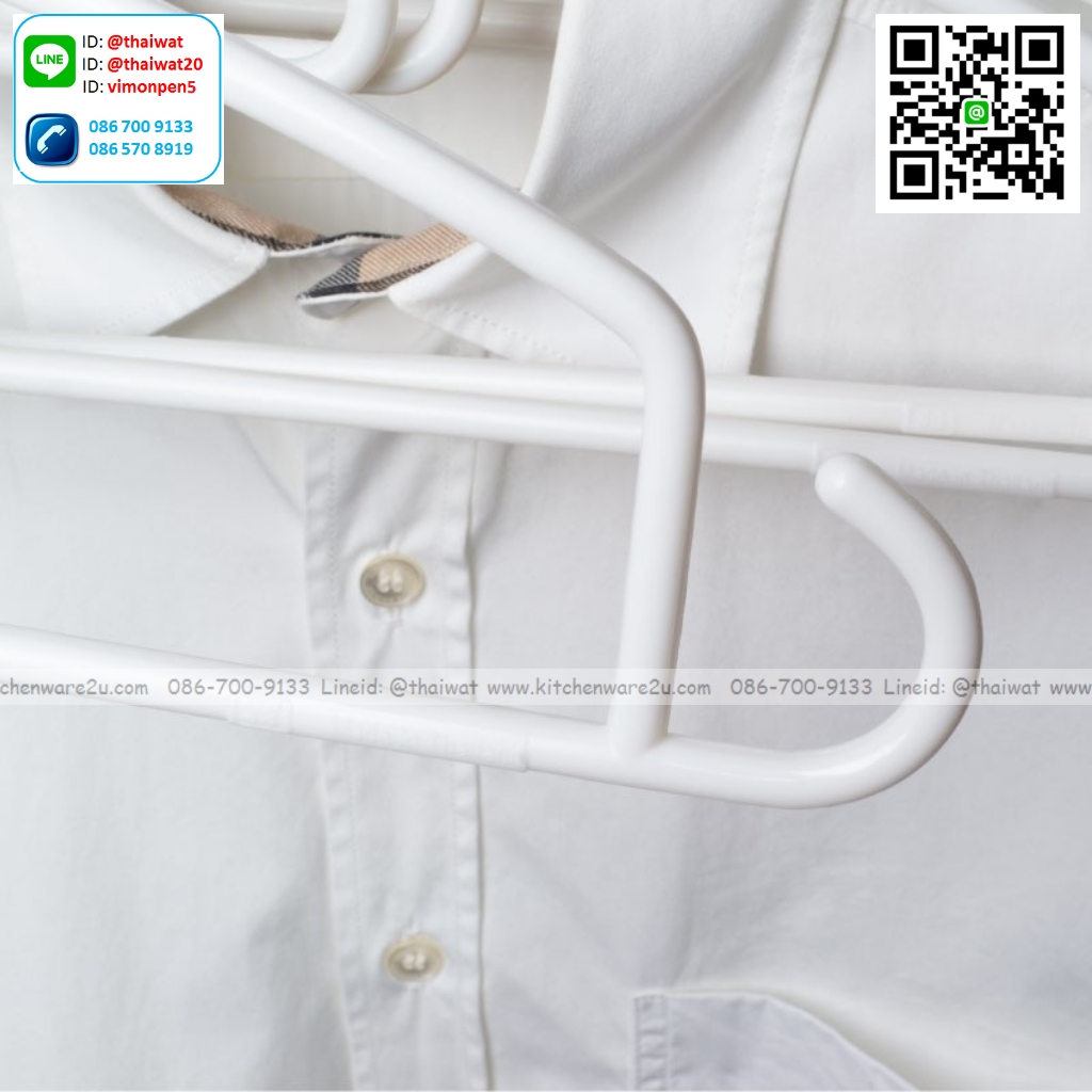 P04515 ไม้แขวนเสื้อแพค 6 อัน (กว้าง 20.1* ยาว 40.7* สูง 4 cm) เกรดเอ หนา สีสวย No.1171 ราคาขายส่งต่อ 24 แพค: 144 อัน :เฉลี่ย 55 บต่อแพค ขายส่งพลาสติกเกรดเอ