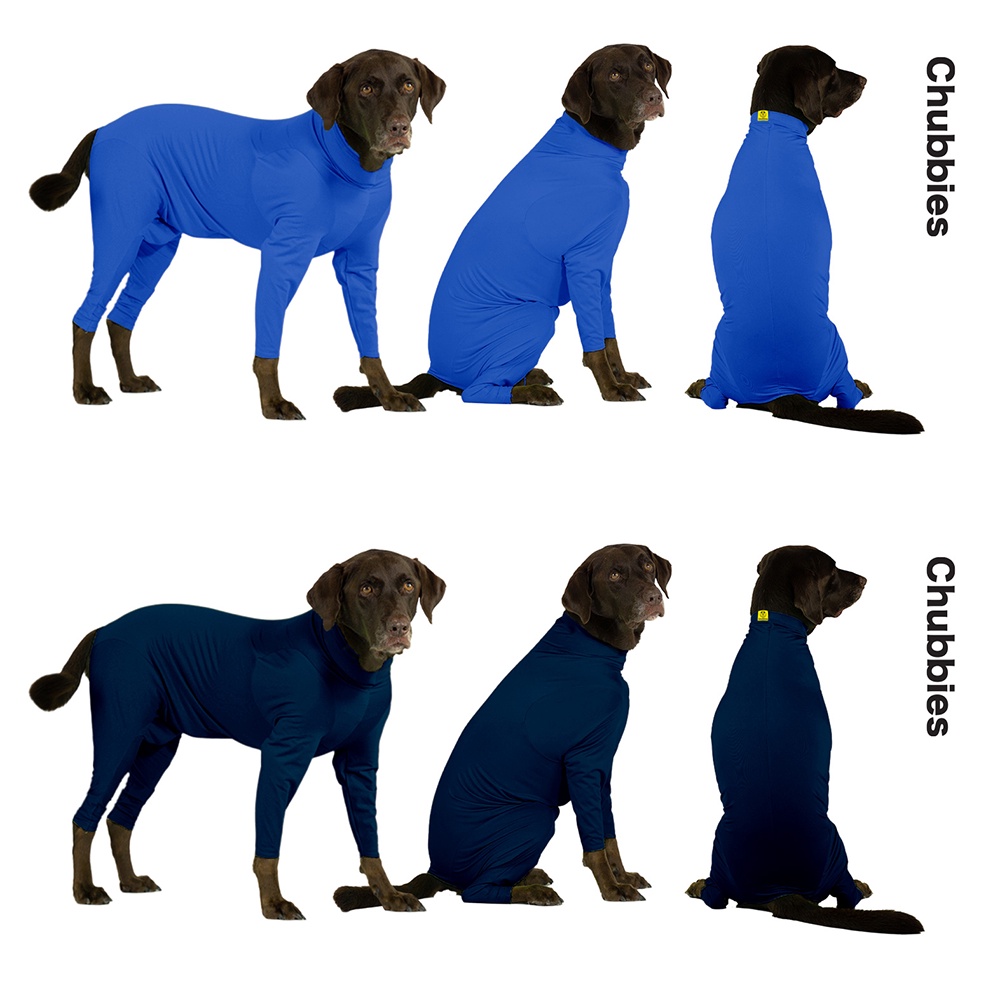 CH4 CHUBBIES Indigo Blues UPF 50+ Onesies ชุดกันขนร่วงสัตวเลี้ยง เสื้อสุนัขในบ้าน ในรถ กันขนร่วงหมา ป้องกันเลียแผล