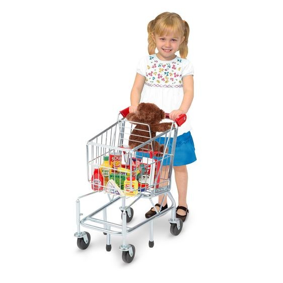 รถเข็นช็อปปิ้งสำหรับเด็ก Melissa & Doug Shopping Cart Toy - Metal Grocery Wagon