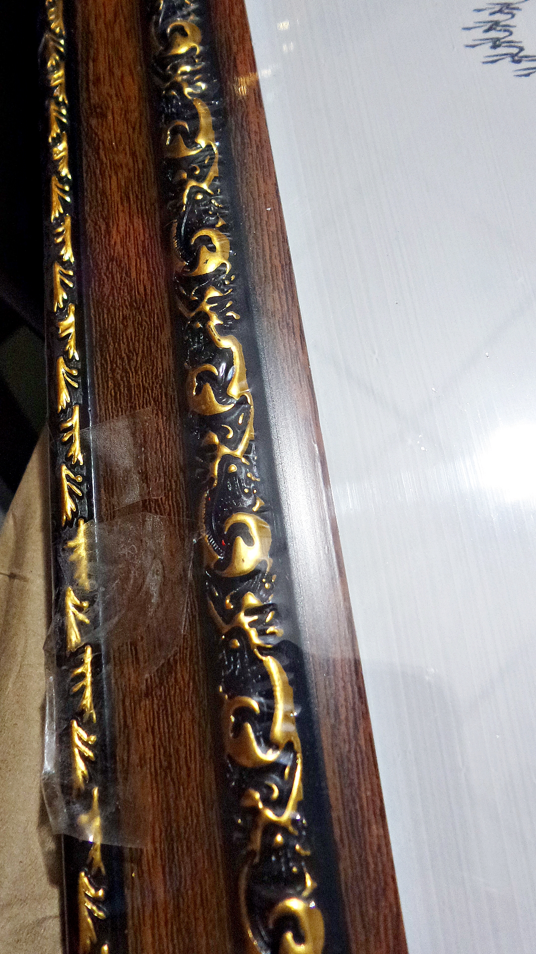 รูปภาพพระพิฆเนศ แผ่นลายทองฉลุลงสี พร้อมใส่กรอบ